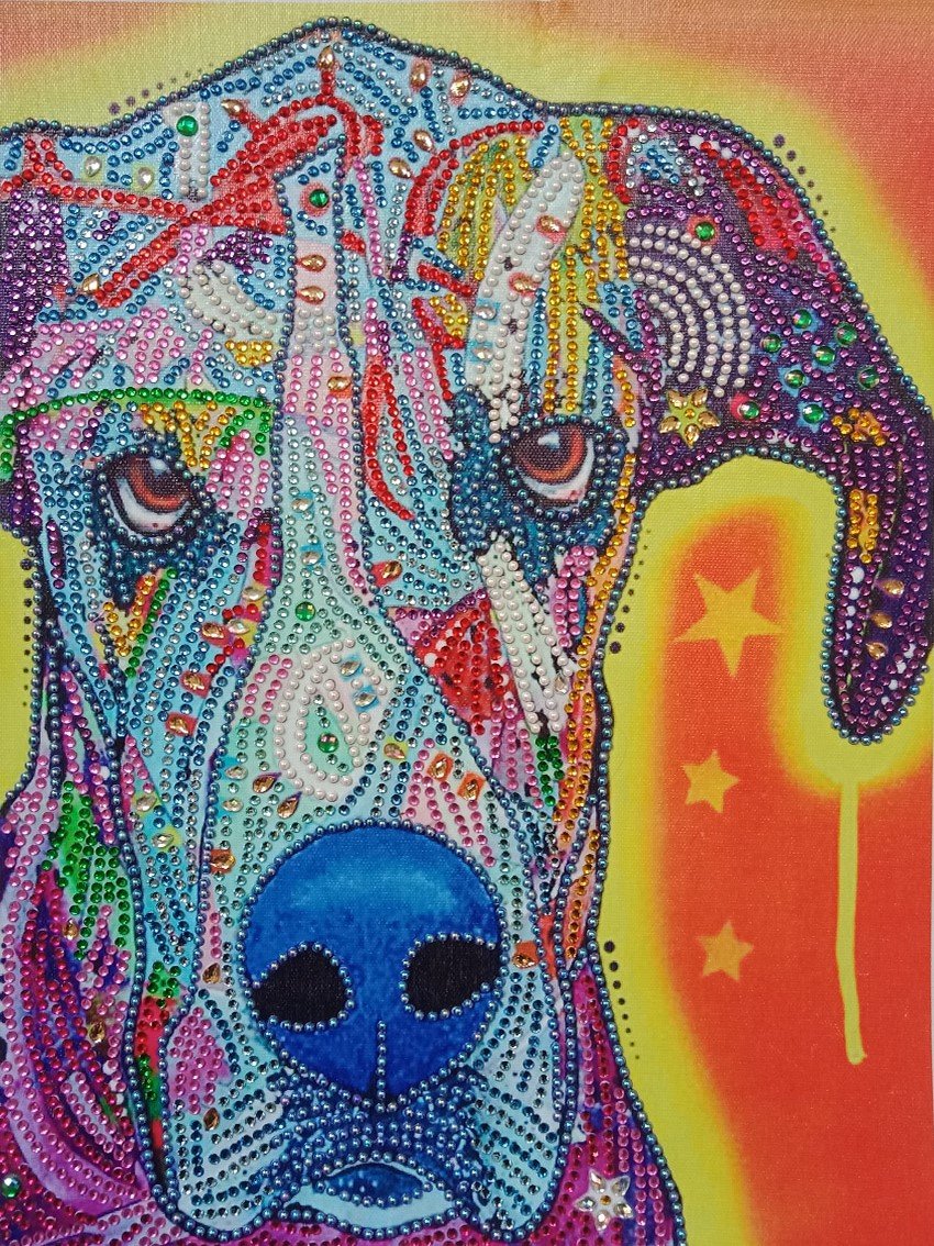 Abstract Hond - speciaal diamond painting