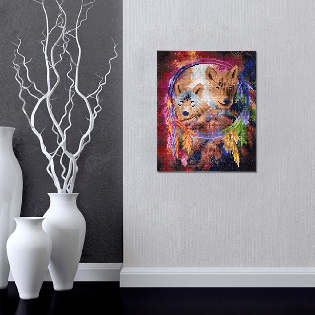 wolf kristal embleem - speciaal diamond painting