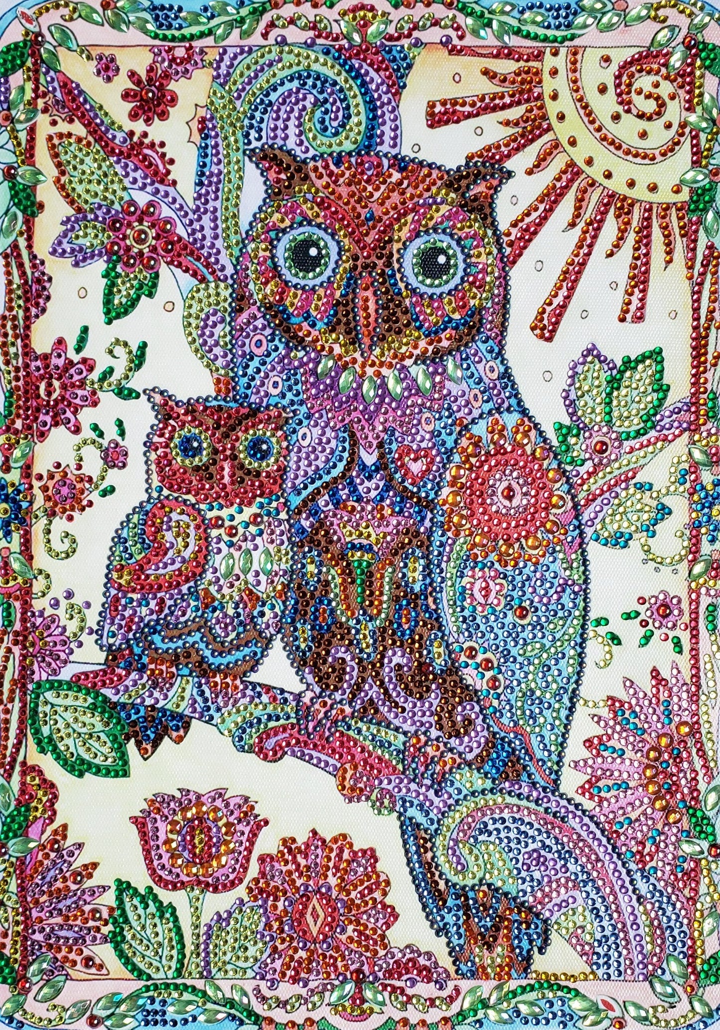 Abstracte uil familie - speciaal diamond painting