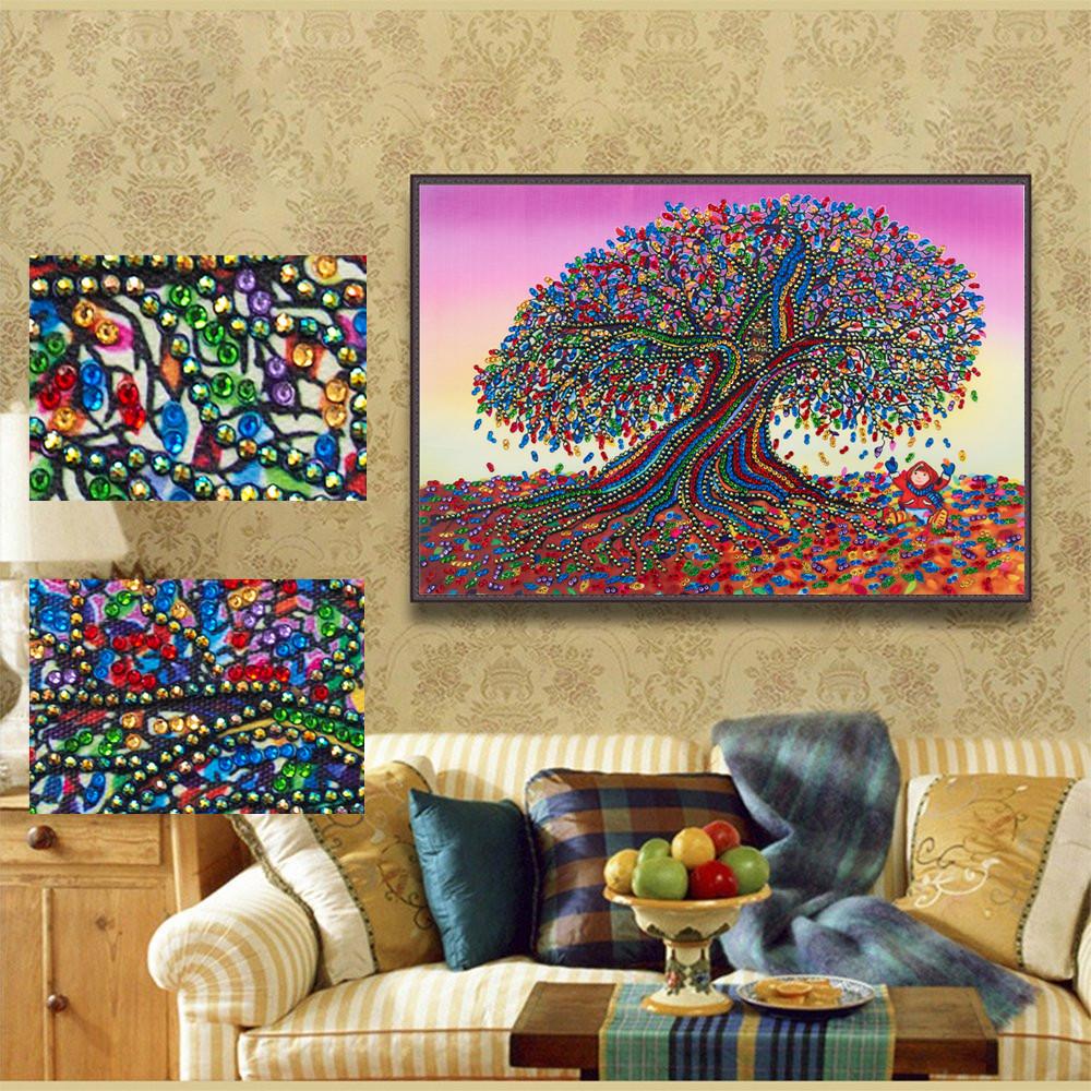Kleurrijke bloemenboom - speciaal diamond painting