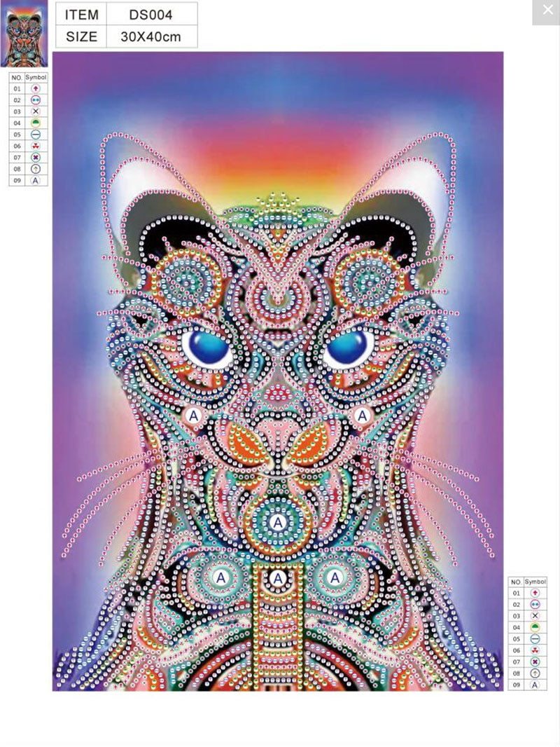 Abstracte kat - speciaal diamond painting