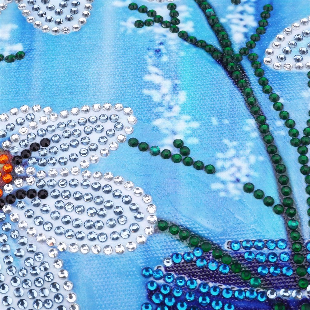 Witte bloemenvaas - speciaal diamond painting