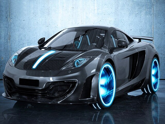 Zwart McLaren 12C - 5D DIY Full diamond painting sets