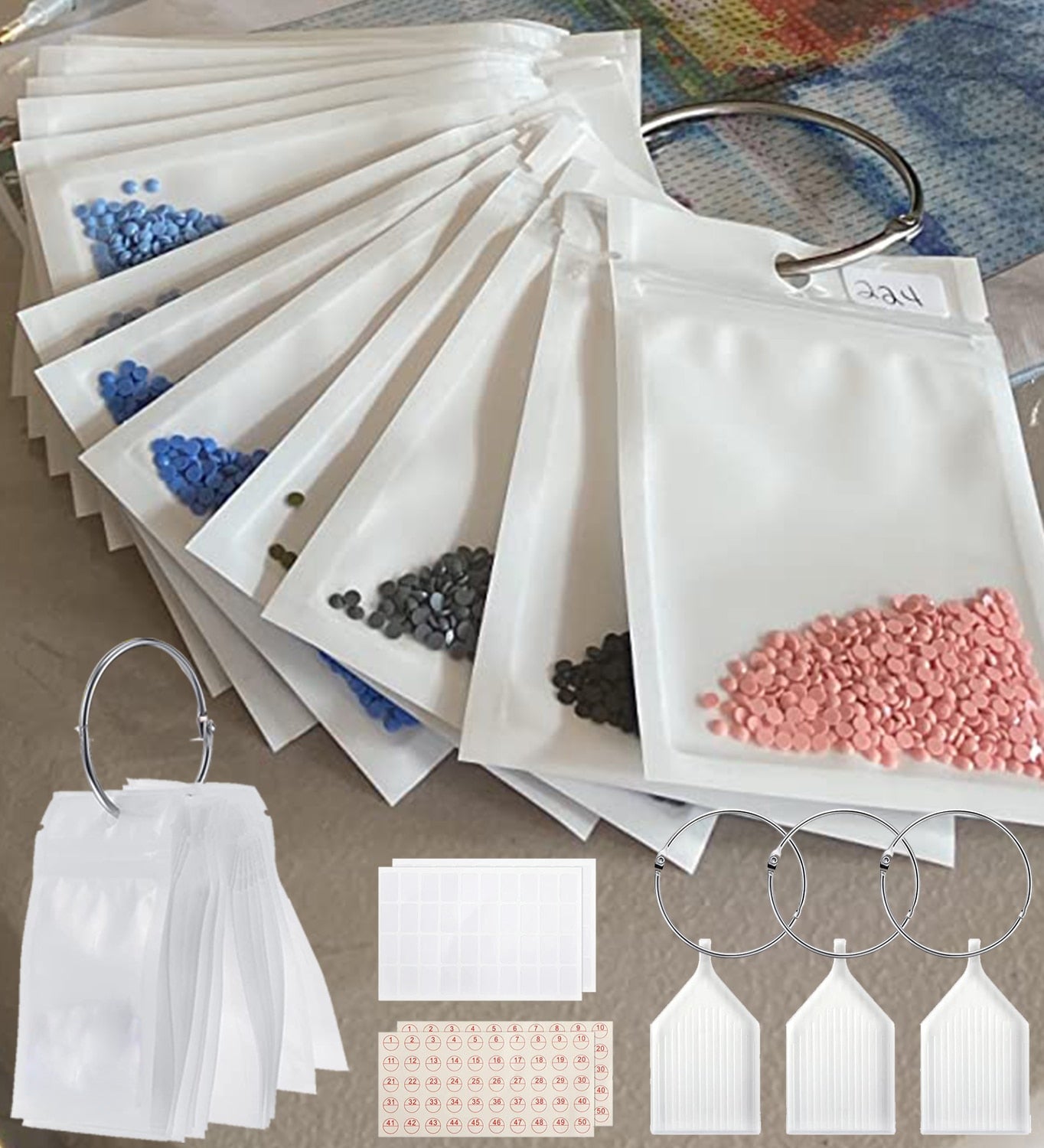 Diamanten opbergringzakken