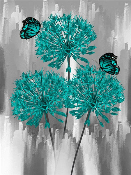 Vliegende vlinders en paardebloemen