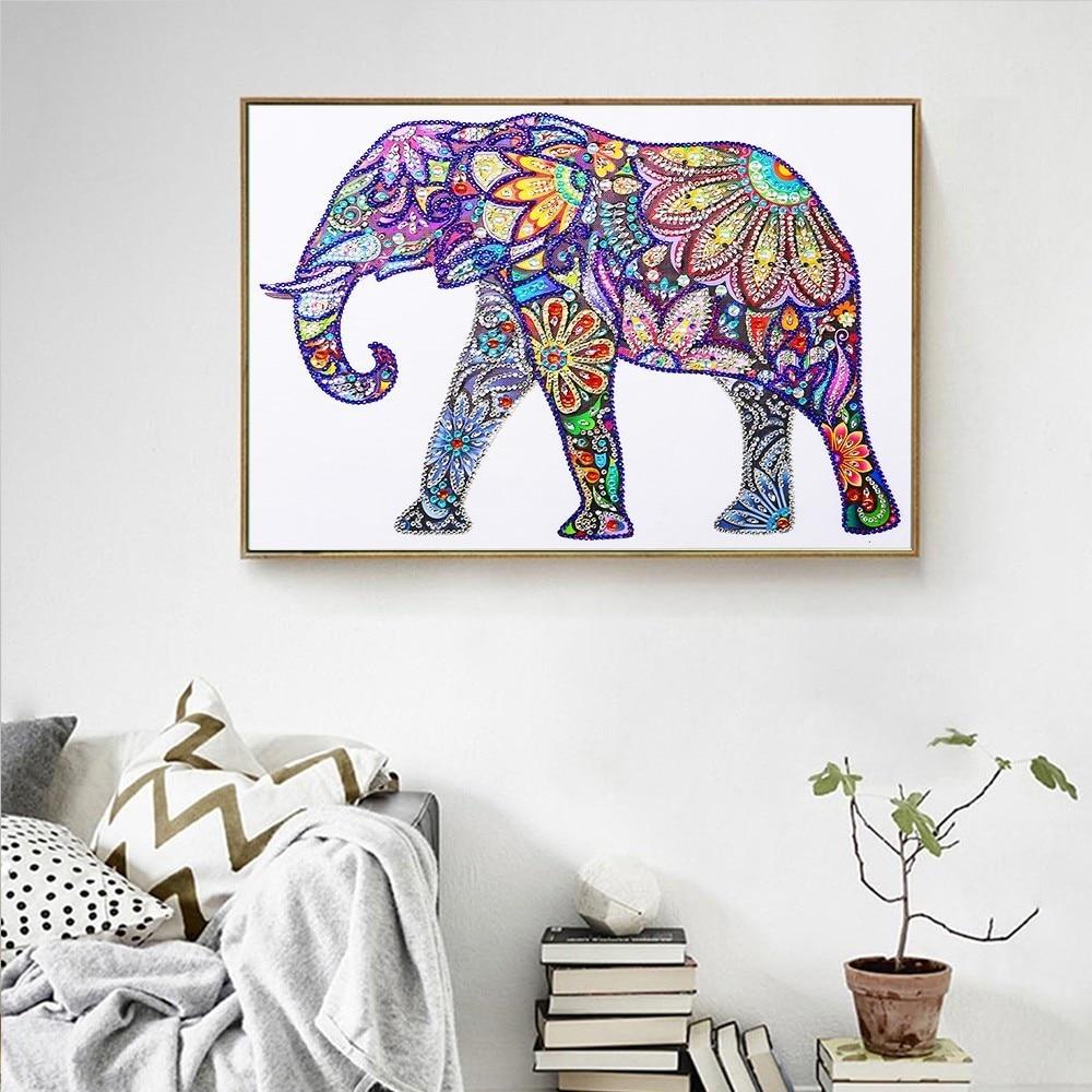 Kunstistiek Bloemen Olifant speciaal diamond painting