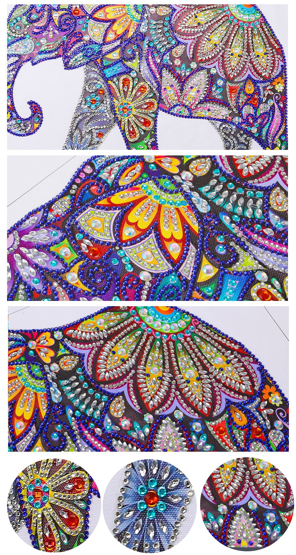 Kunstistiek Bloemen Olifant speciaal diamond painting