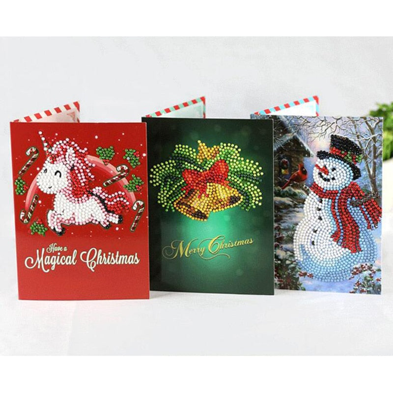 8-delige set Kerstkaart diamond painting