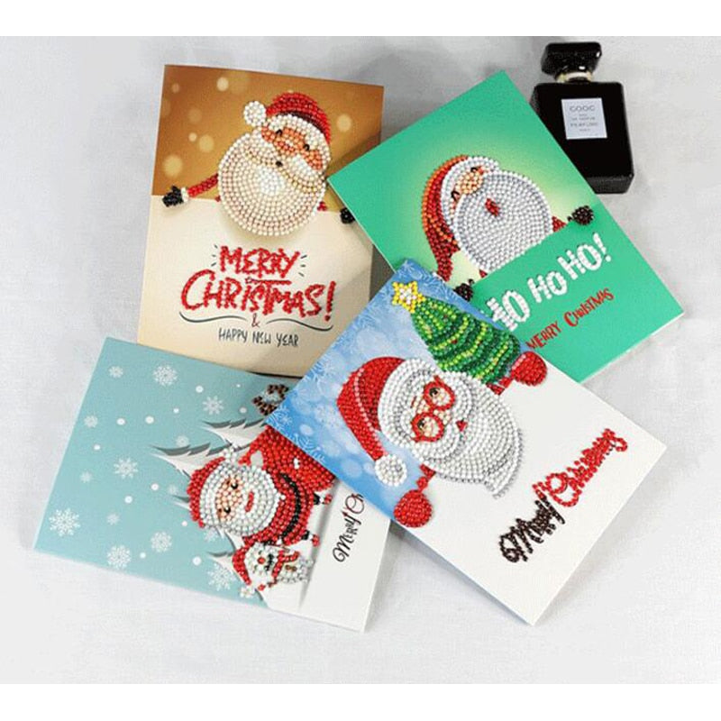 8-delige set Kerstkaart diamond painting