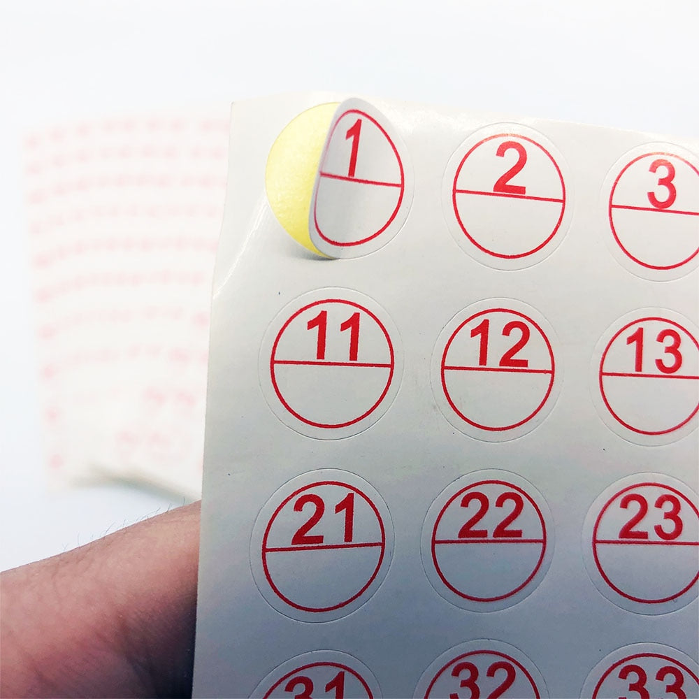 Stickers voor het labelen van diamanten containers