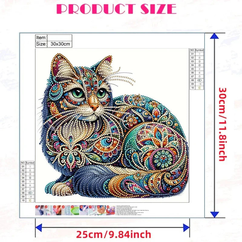DPHERO Kleurrijke Cat Diamond Painting Kits voor beginners en DPHERO Kleurrijke Cat Diamond Painting Kits voor beginners en
