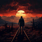 Walking into the Sunset on the Rails Diamond Painting