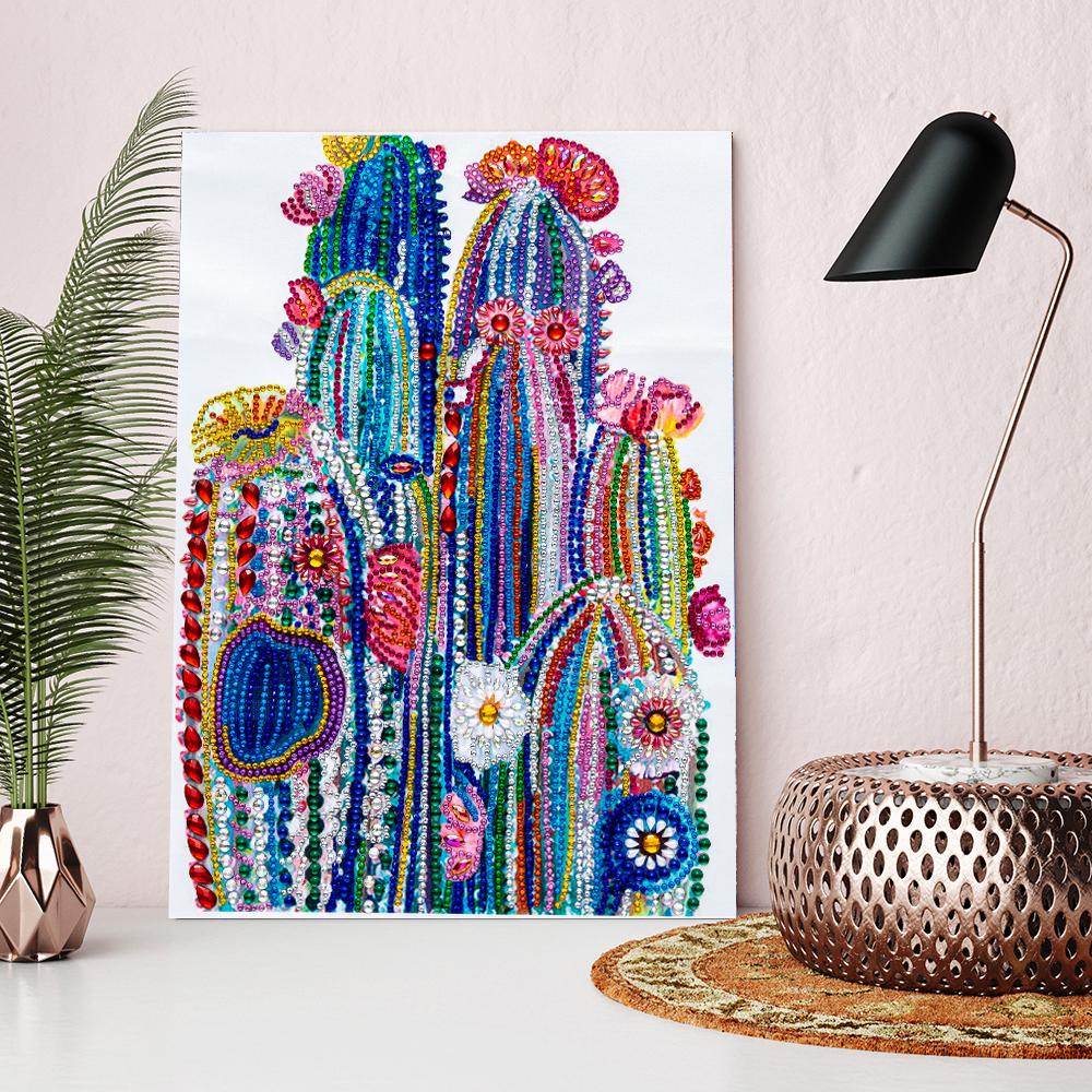 Kleurrijke Cactus speciaal diamond painting set