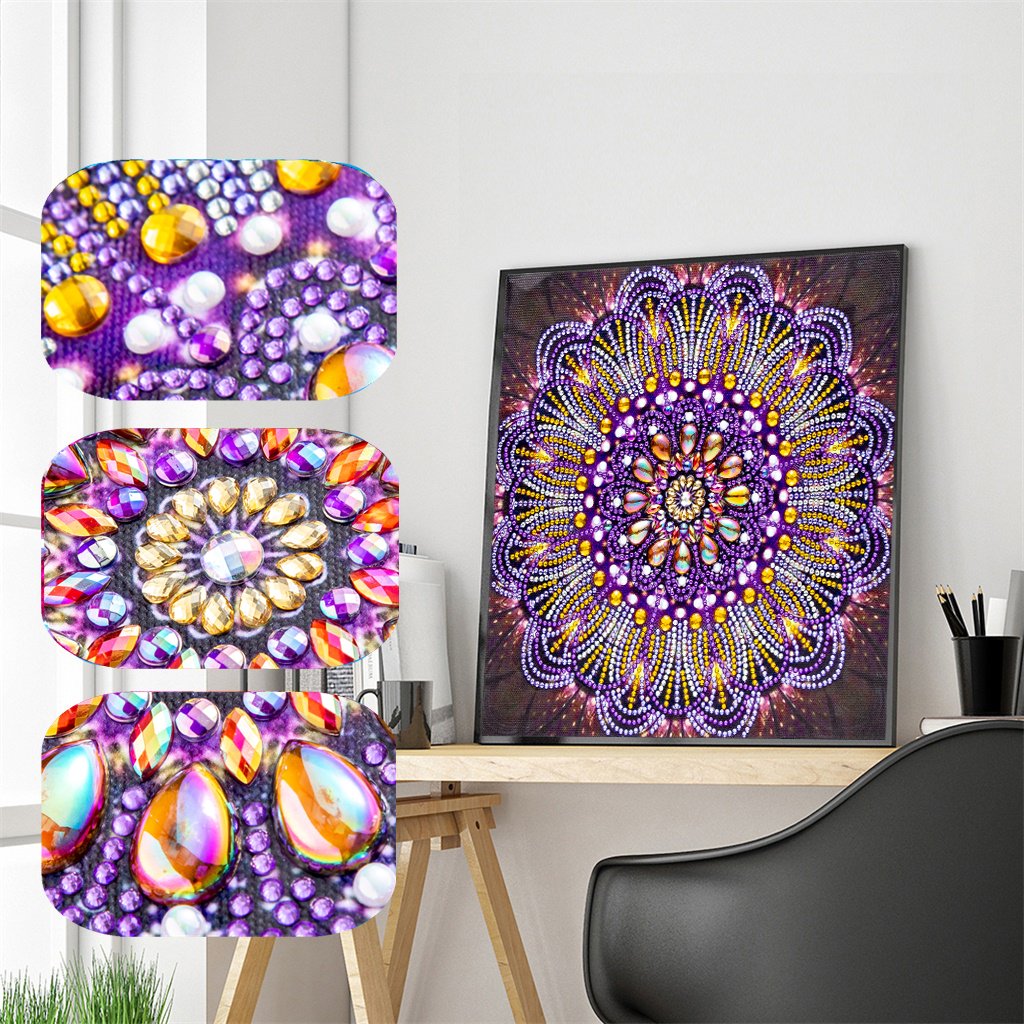 speciaal Diamonds Purper Mandala Kunst set