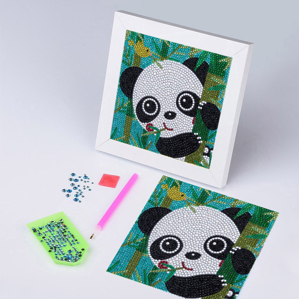 Schattige Panda Op Boom speciaal diamond painting set