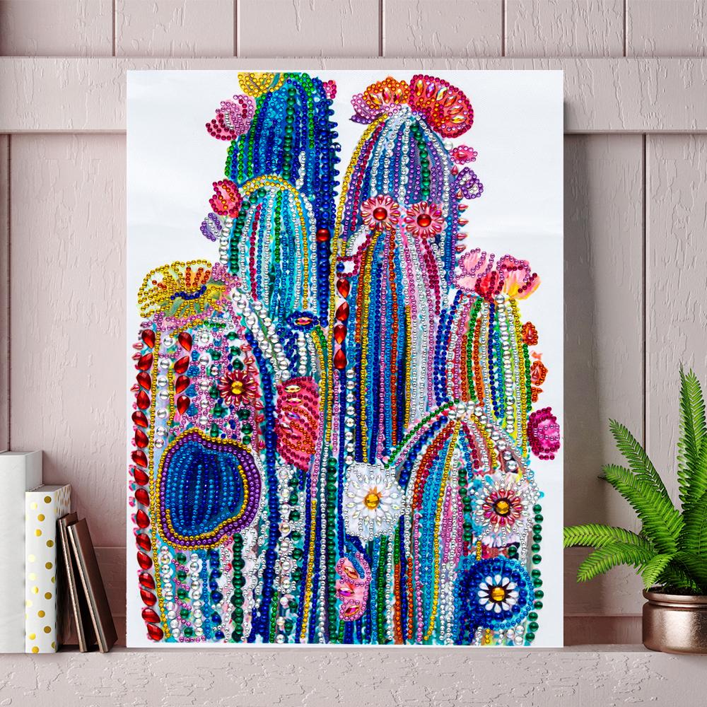 Kleurrijke Cactus speciaal diamond painting set