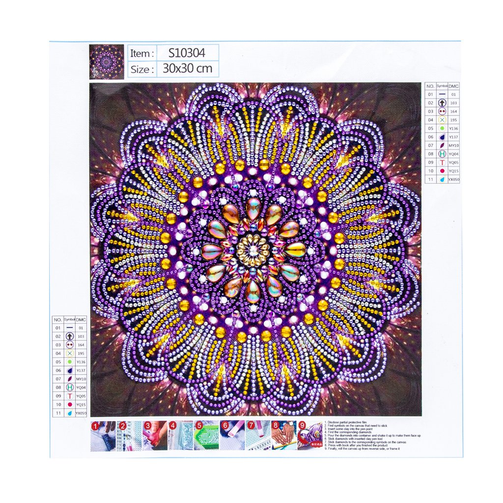 speciaal Diamonds Purper Mandala Kunst set