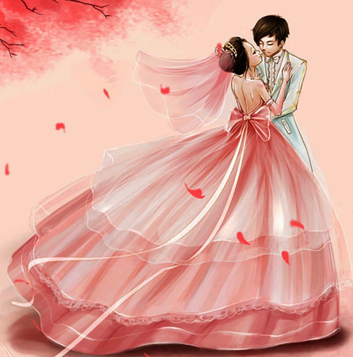 Anime Wedding Couple Paint by Diamonds