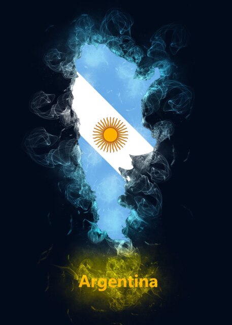 Argentinië landkaart - diamond painting
