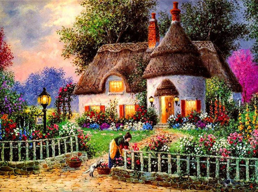 Beautiful Cottages Paint by Diamonds