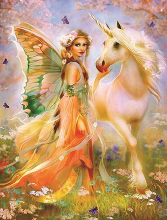 Fairy with Unicorn Diamond Painting