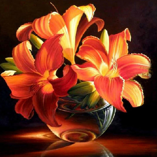 Beautiful Lilly Flowers Paint by Diamonds