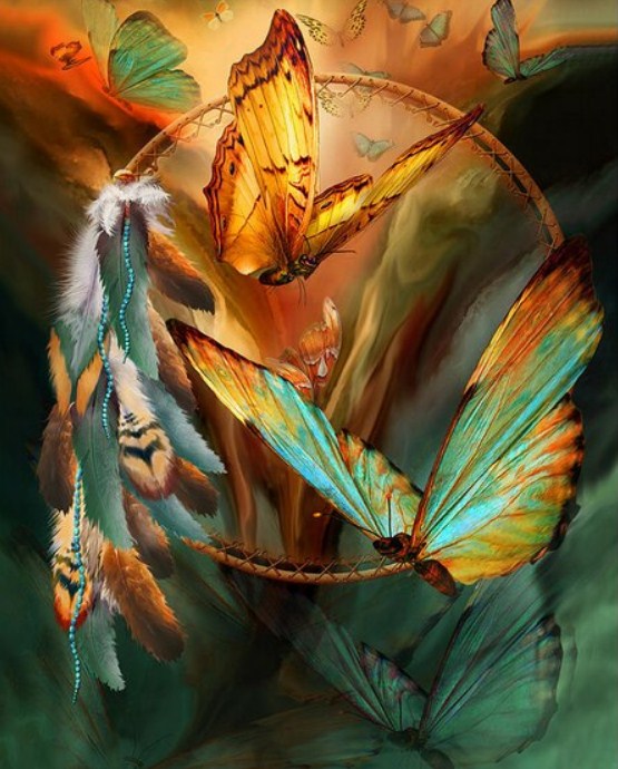 Butterfly Dream Catcher Paint by Diamonds