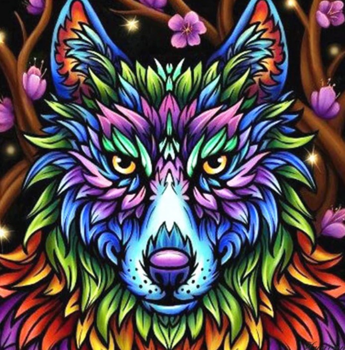 Colorful Wolf Diamond Painting Kit