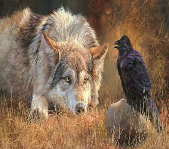 Crow & Wolf Diamond Painting
