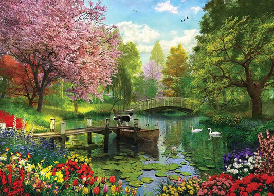 Forest Lake & Flowers Paint by Diamonds