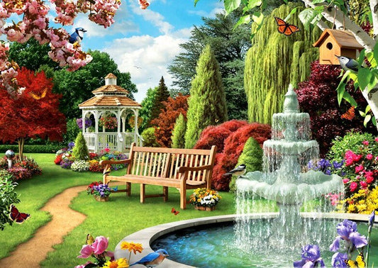 Fountain in Garden Painting Kit