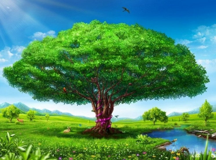 Giant Green Tree Paint by Diamonds