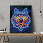 Kleurrijke Nachtgloed Wolf diamond painting