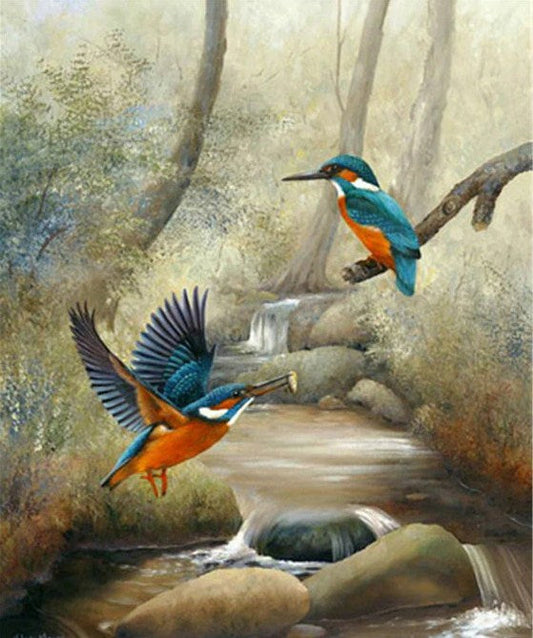 Kingfisher Pair Paint by Diamonds