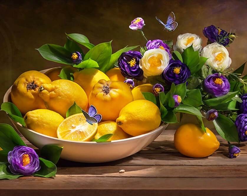 Lemons & Flowers Diamond Painting