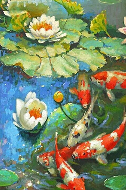 Lotus & Fish Diamond Painting