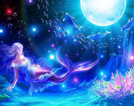 Magical Mermaid & Fish Paint by Diamonds