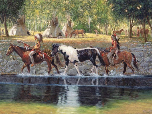 Native Americans & Horses Diamond Painting