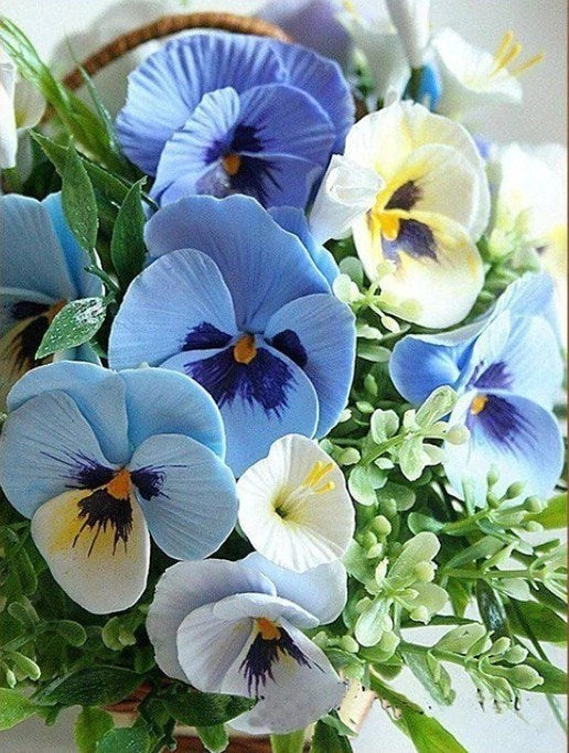 Pansy Flowers Paint by Diamonds
