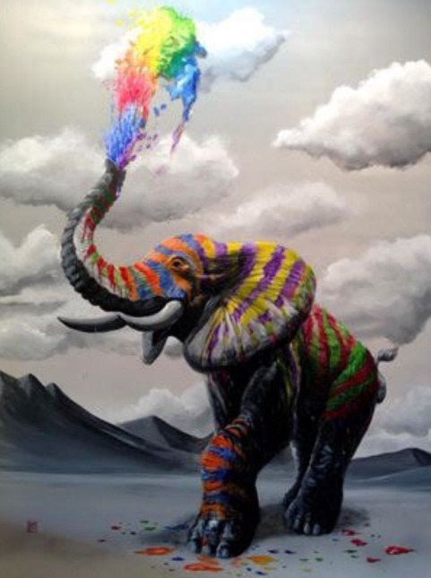 Rainbow Elephant Paint by Diamonds