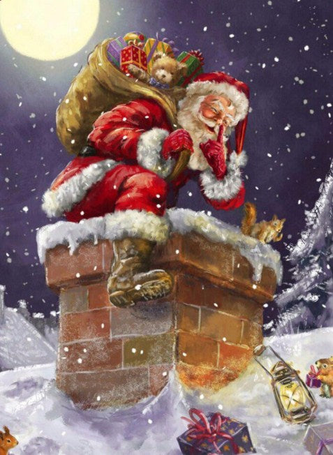 Santa Claus on Christmas Night Diamond Painting