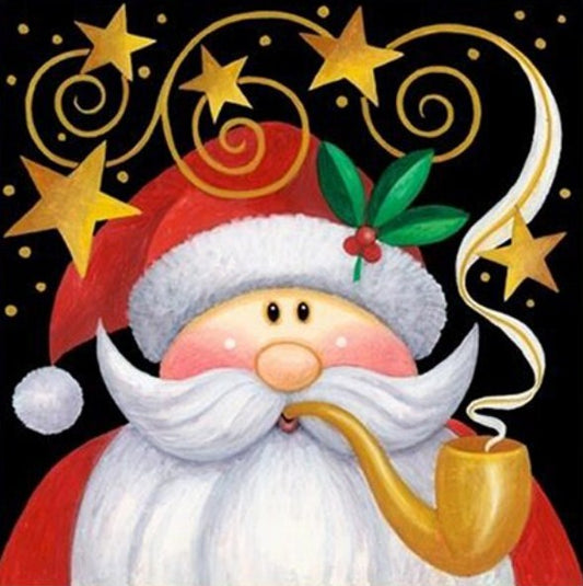 Smoker Santa Christmas Card Diamond Painting