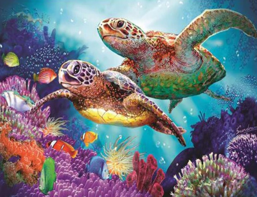 Turtles Pair Paint with Diamonds Kit