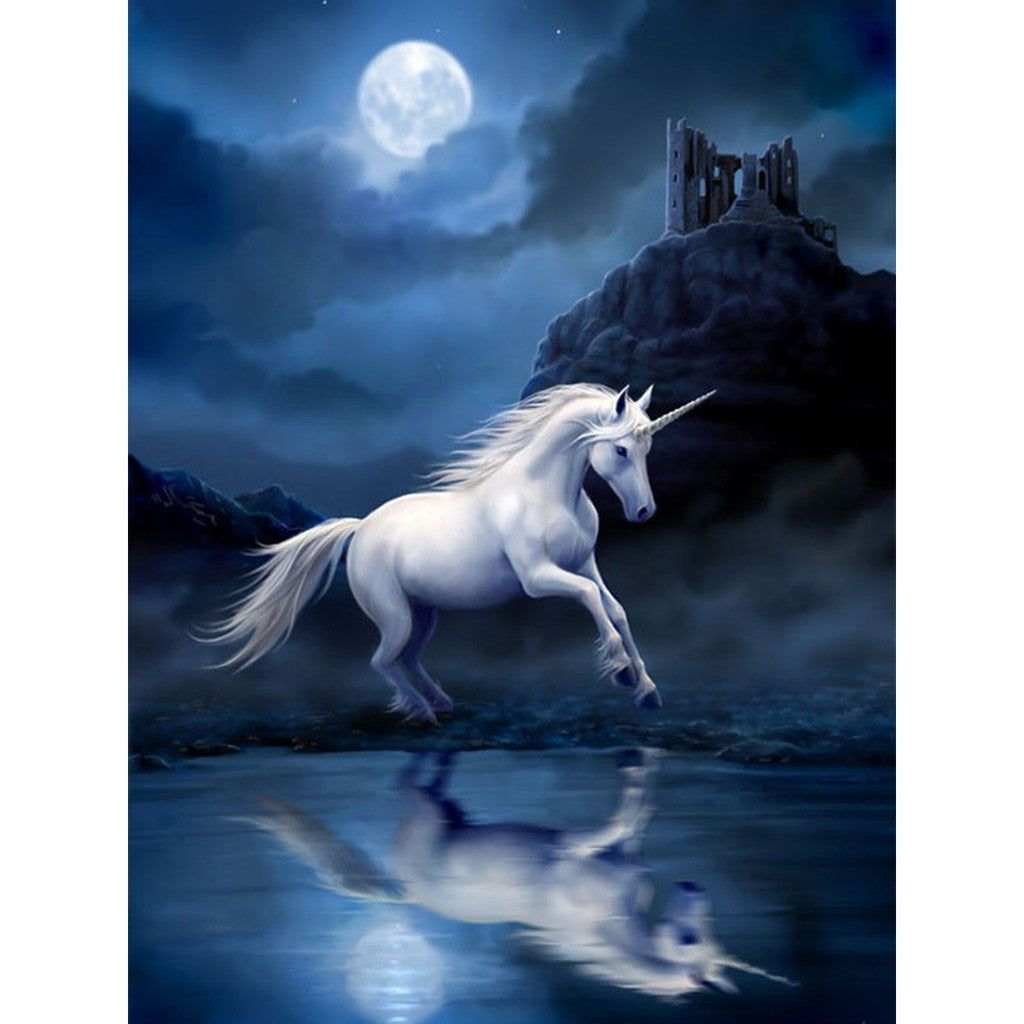 Unicorn & Full Moon Night Diamond Painting