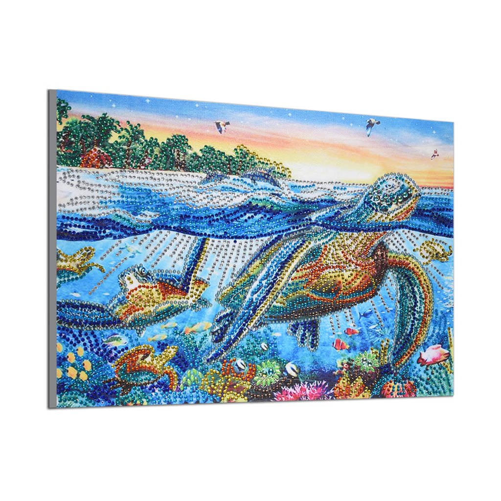 Schildpad in het zeegezicht - speciaal diamond painting