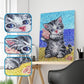 Kat op het strand - speciaal diamond painting