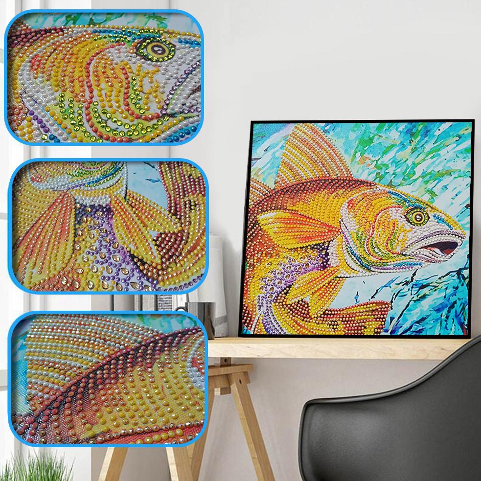 Gele Zalm Vis - speciaal diamond painting