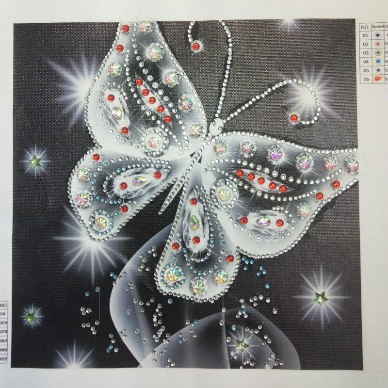 Glanzende Witte Vlinder - speciaal diamond painting