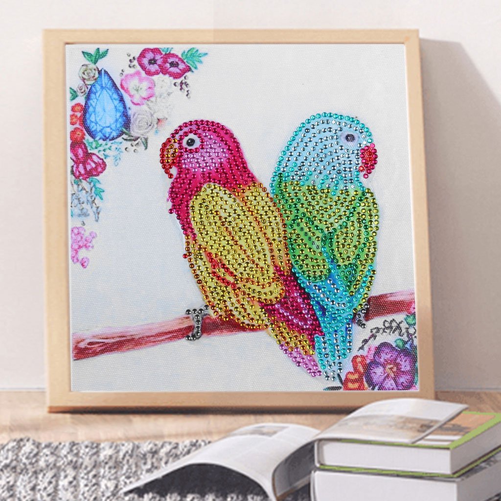 Kleurrijke Australische papegaaien - speciaal diamond painting