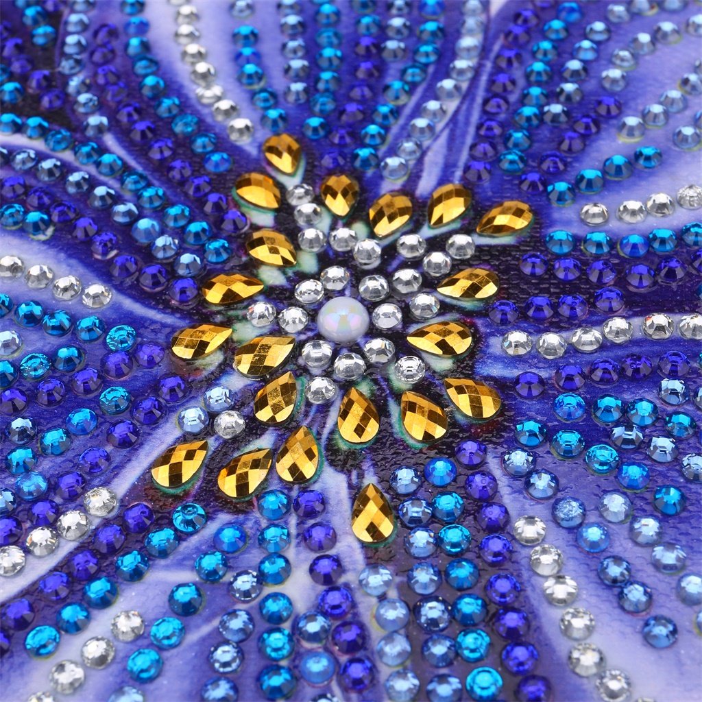 Vlinder Blauwe Bloem - speciaal diamond painting